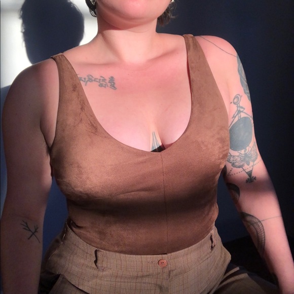 BCBGMAXAZRIA suede Thong bodysuit - Picture 3 of 6